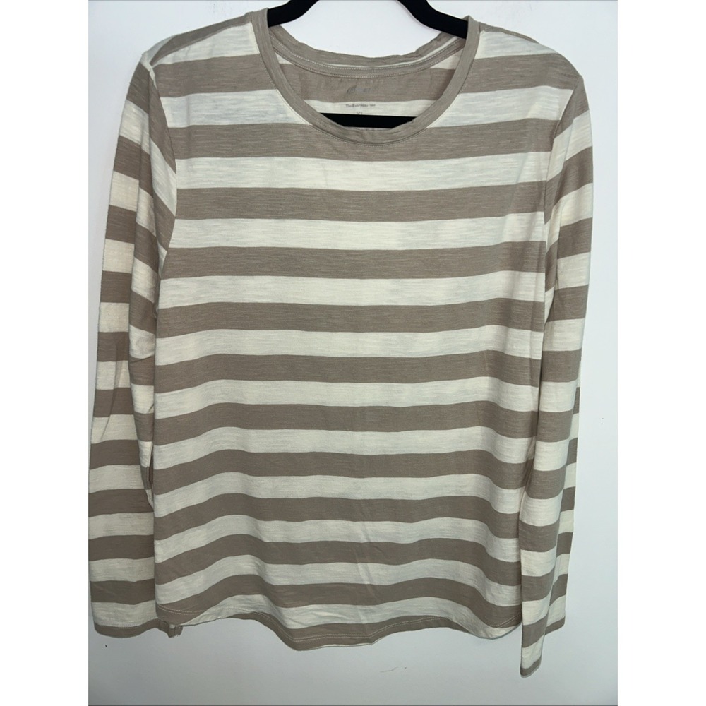 Sonoma The Everyday Tee Women's Long Sleeve Crew Neck T-Shirt Beige Cream